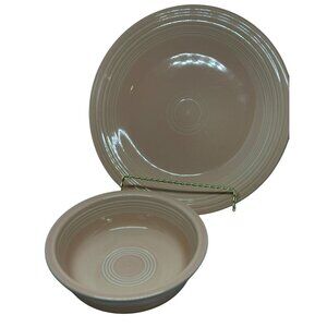 VTG Fiestaware Apricot Dinner Plate & Cereal Bowl Set | Retro Fiesta Dinnerware